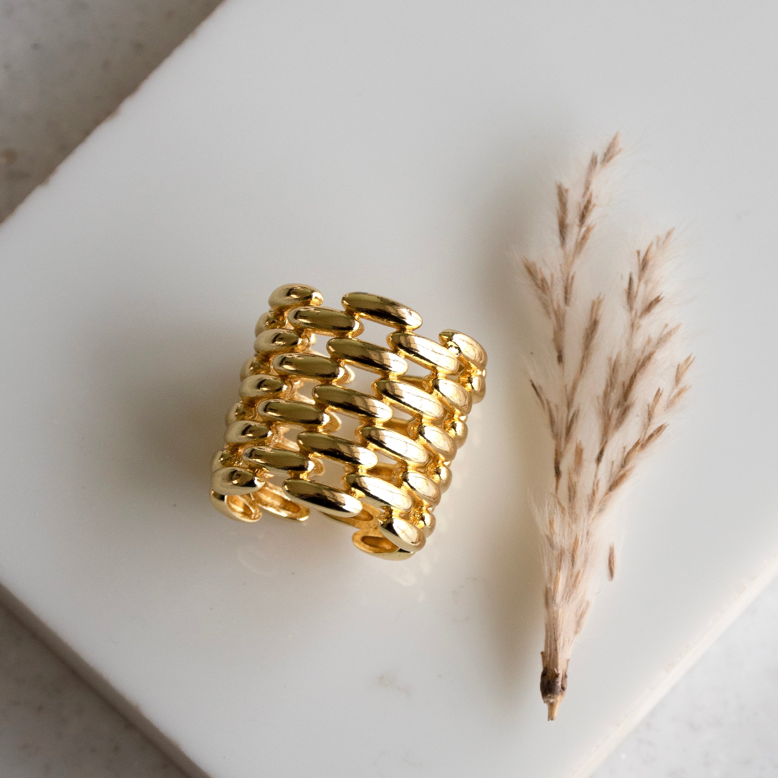 Stacked Hinged Ring in Brass | K/LLER Collection Jewelry – K/LLER COLLECTION